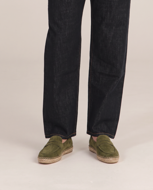 Penny Espadrilles Olive Green Suede