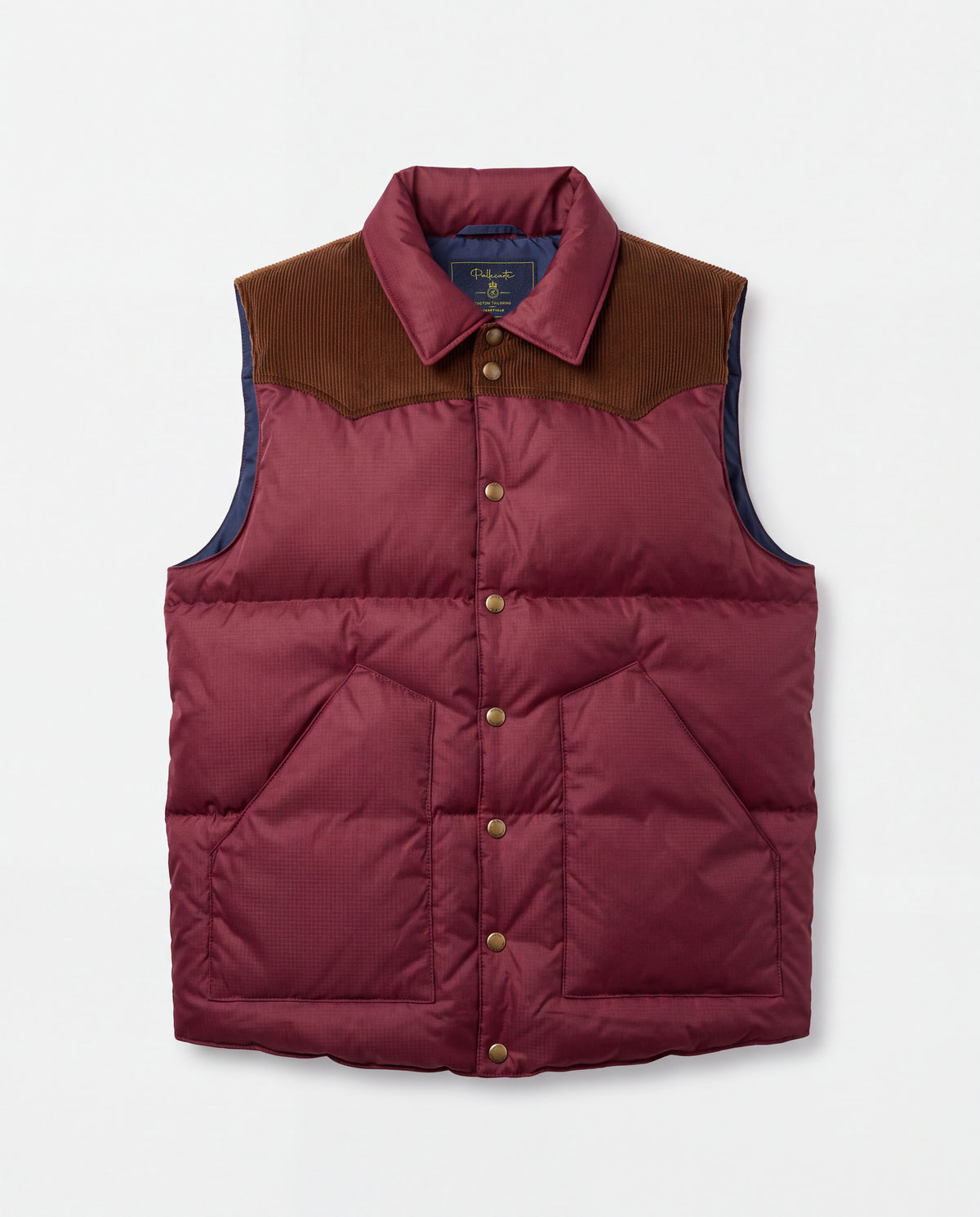 Corduroy Yoke Down Vest Burgundy