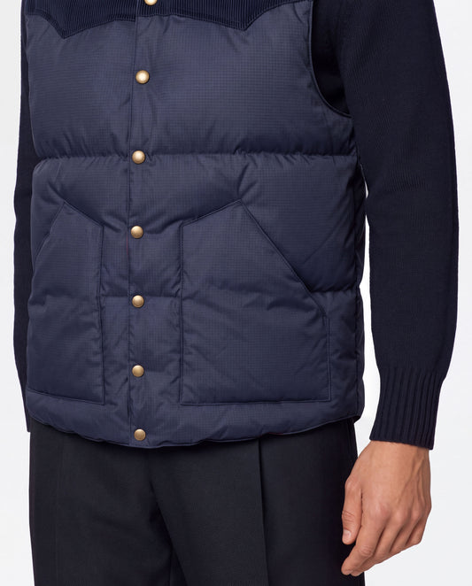 Corduroy Yoke Down Vest Navy