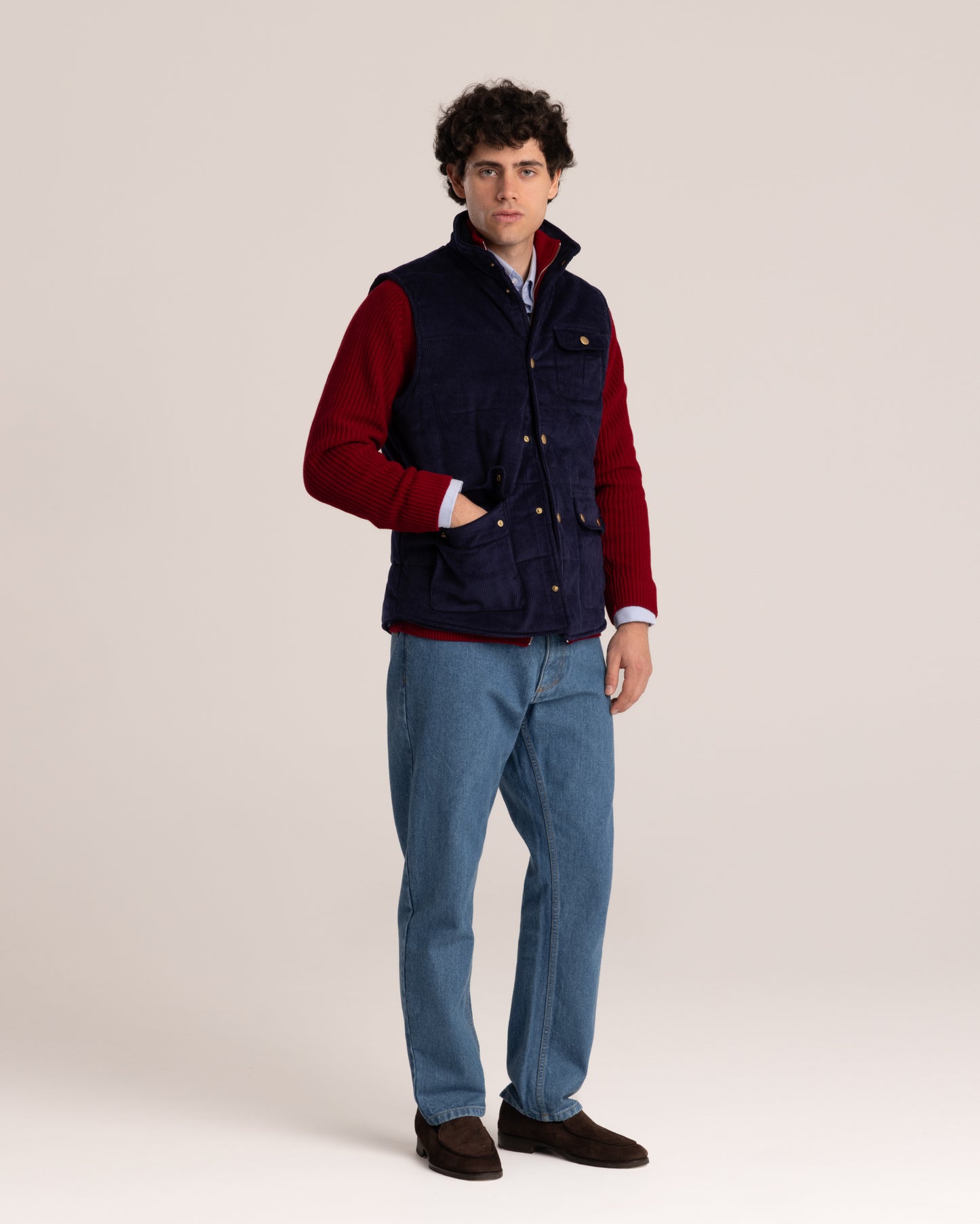 Corduroy Vest Navy