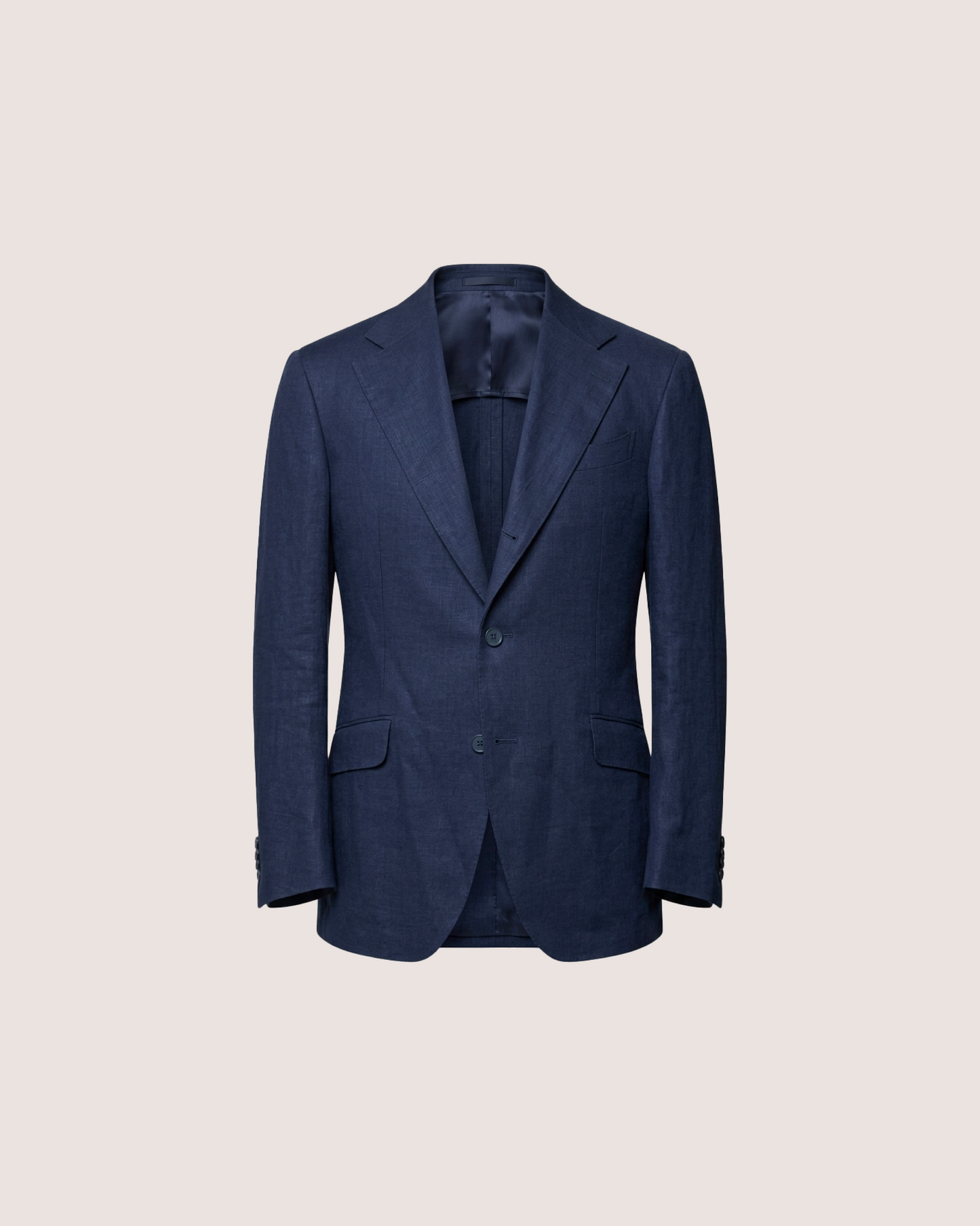 Single Breasted Blazer Navy Blue Linen