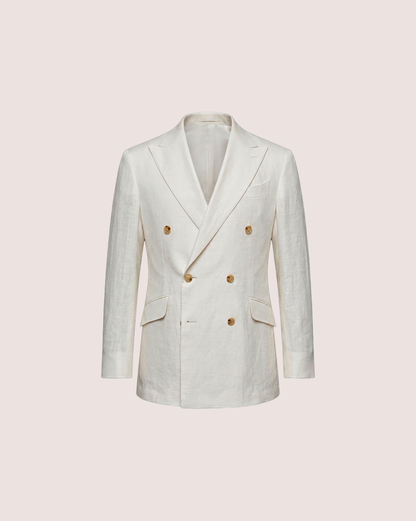 Double Breasted Blazer Milk White Linen