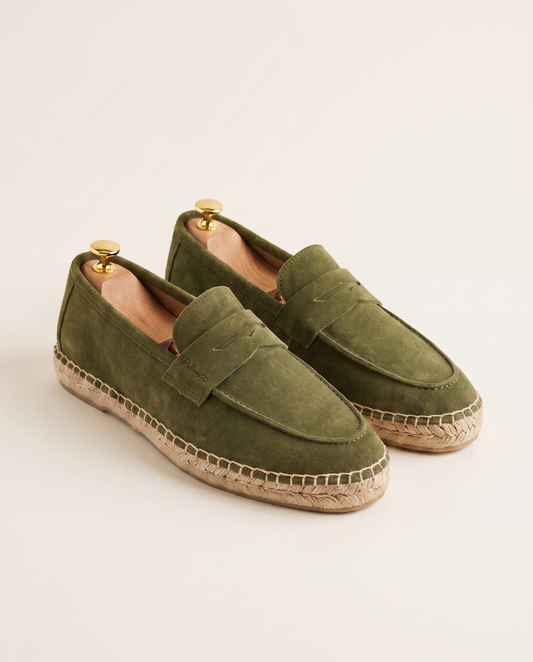 Penny Espadrilles Olive Green Suede