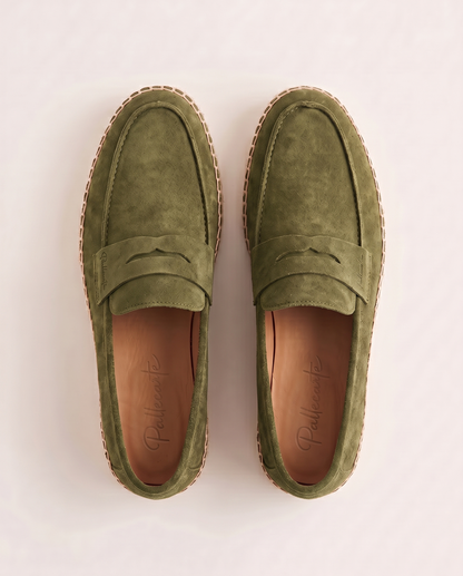 Penny Espadrilles Olive Green Suede