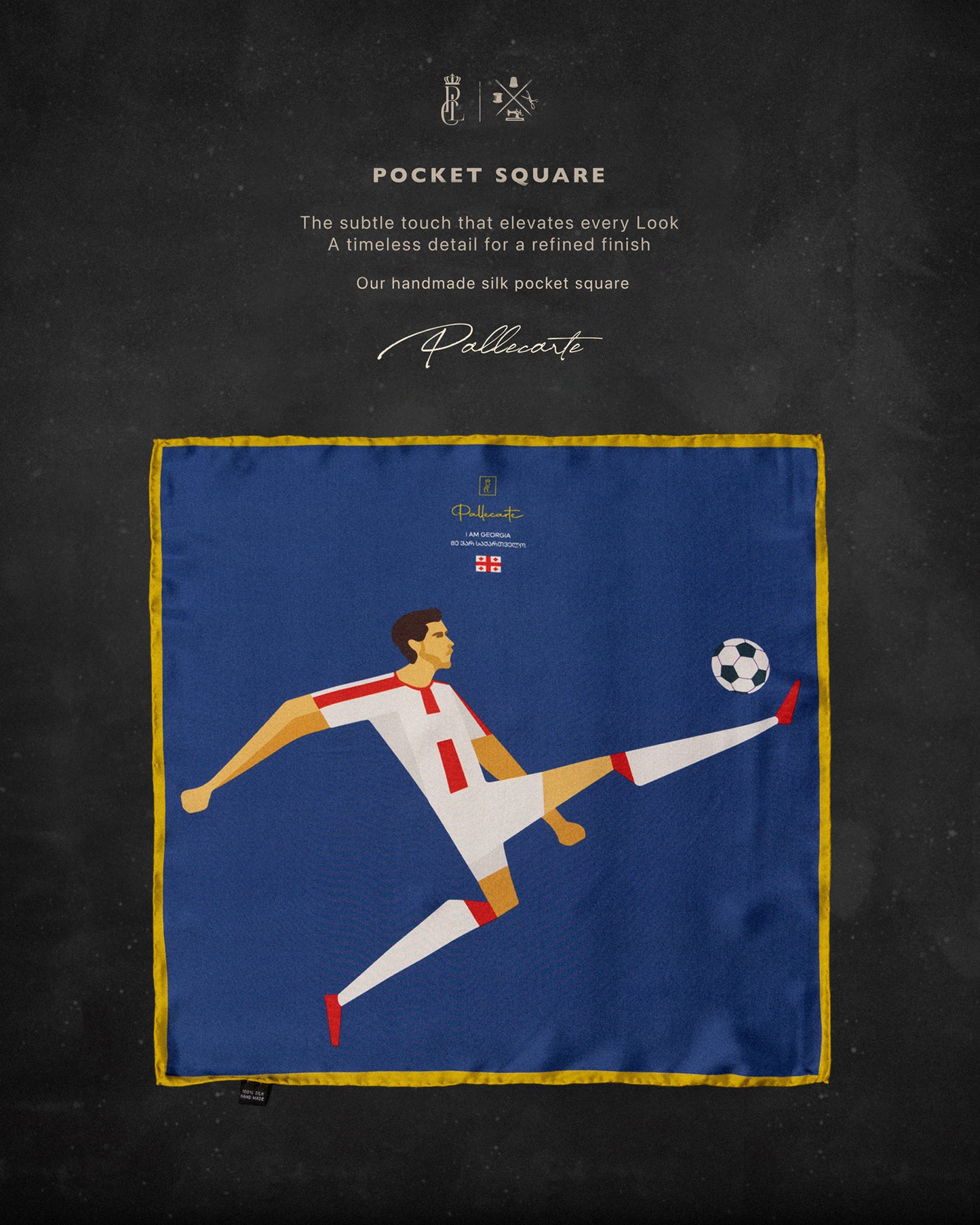 Silk Pocket Square Horse - Hand stitched edges
