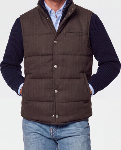 Herringbone Wool Padded Vest