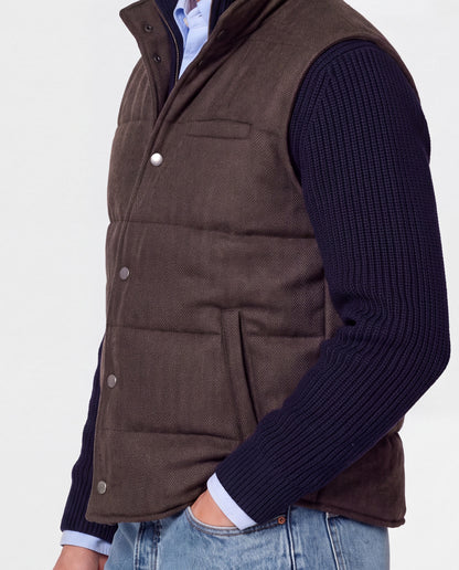 Herringbone Wool Padded Vest