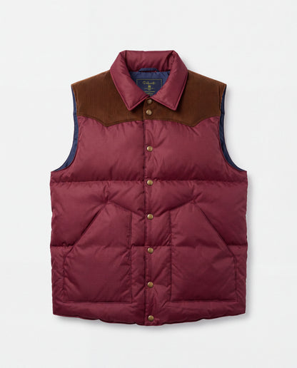 Corduroy Yoke Down Vest Burgundy