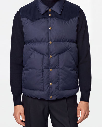 Corduroy Yoke Down Vest Navy