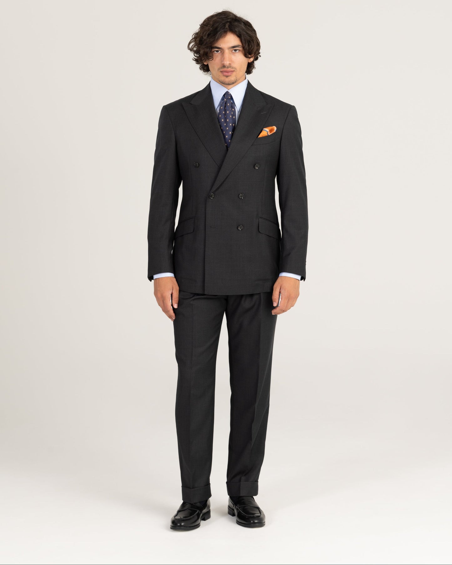 Charcoal Grey Worsted Wool Suit