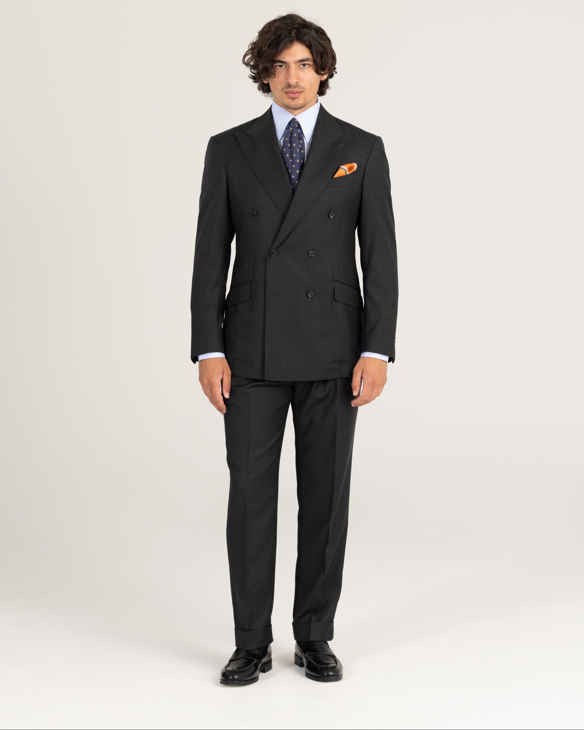 Charcoal Grey Worsted Wool Suit