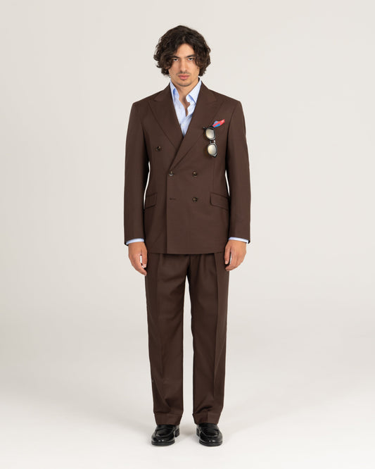 Chocolate Brown Worsted Wool Suit