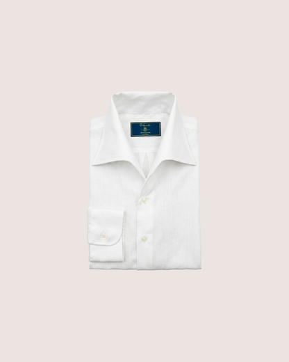 White Linen Shirt One-Piece Collar